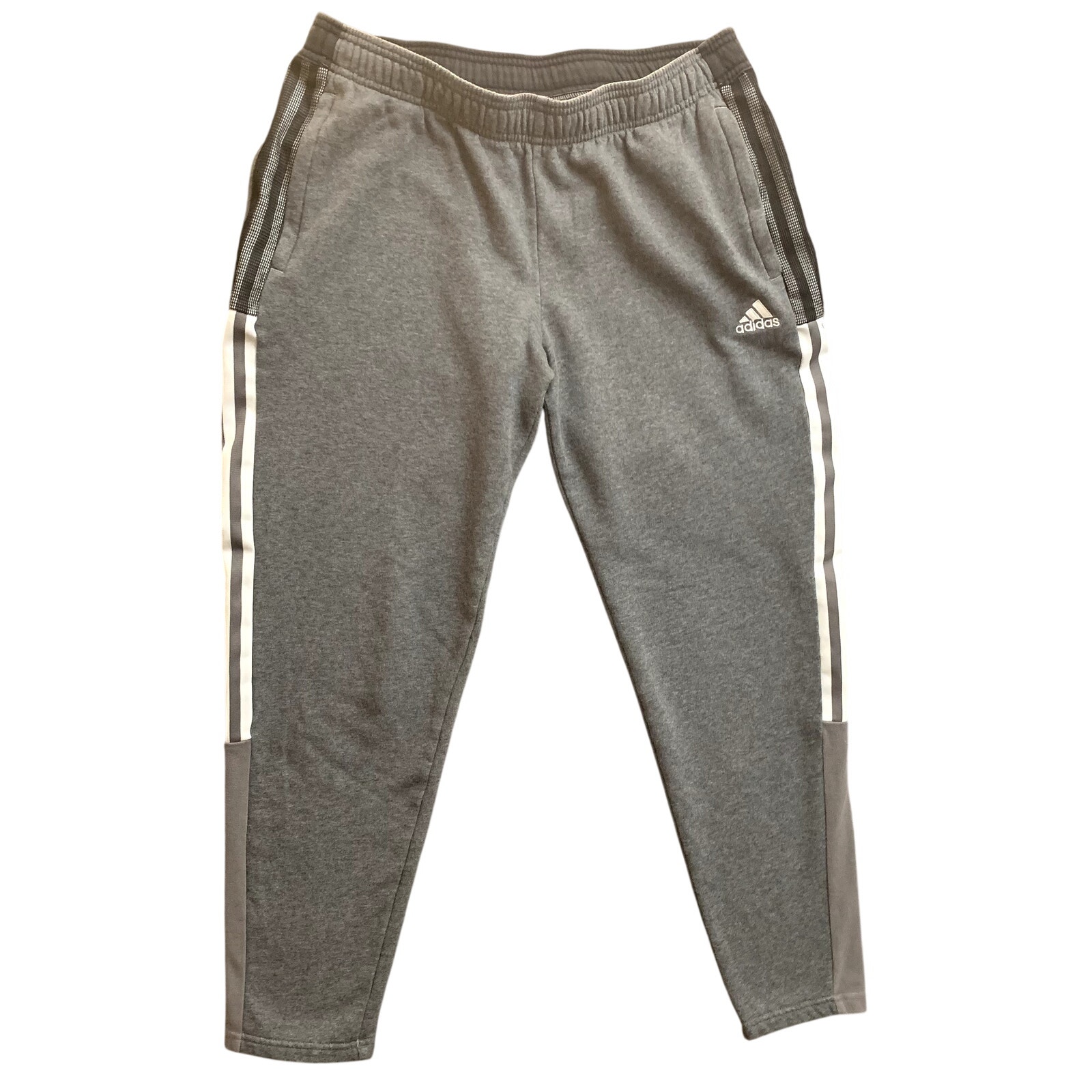 Adidas Tiro Women's Grey With Black/White Side Stripes Sweatpants Sz L